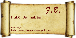 Fükő Barnabás névjegykártya